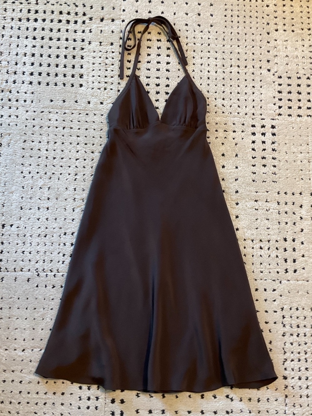 J. Crew chocolate brown silk halter midi dress, 4, NWT! - Picture 2 of 6